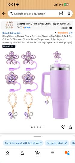 Silicone Bling Flower Straw Cover 
