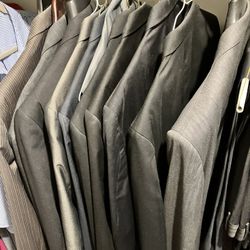 Men’s Dress Shirts Polos Suits Polo DKNY Calvin Klein Kenneth Cole Tommy Etc Mostly Large 42L with Some Medium And Xl