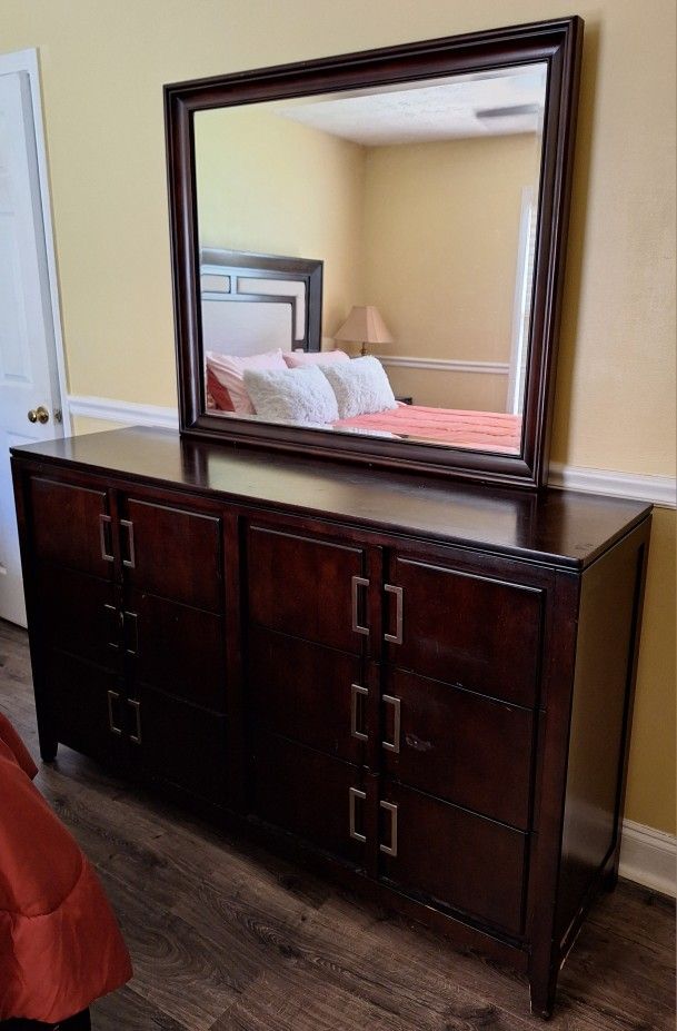 Sofía Vergara Dark Cherry Dresser & Mirror