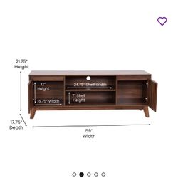 60 Inch mid Century style entertainment center 