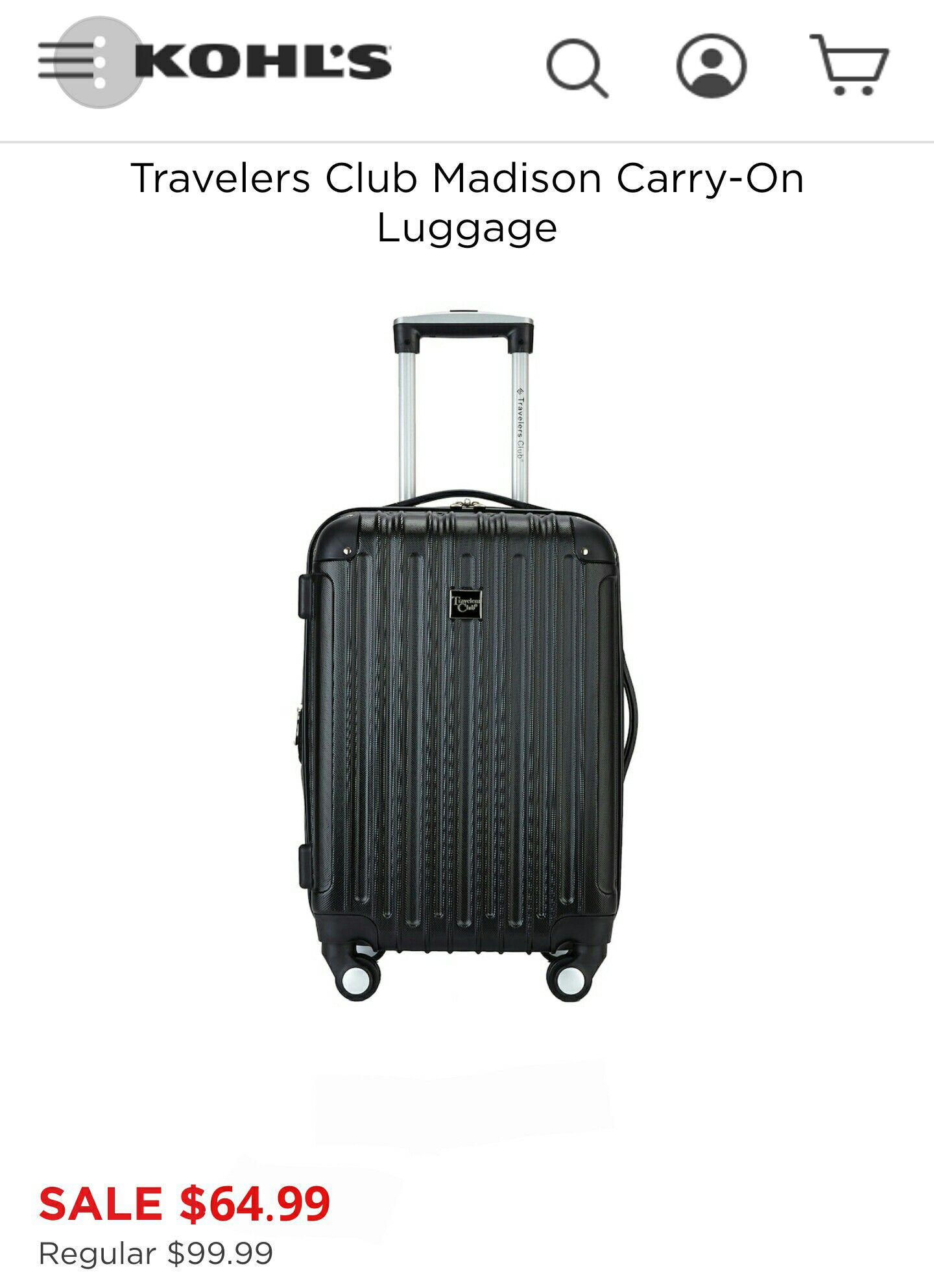 20 inch TRAVELERS CLUB CARRY ON