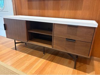 Walnut Veneer TV Console Table/Credenza
