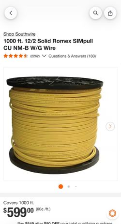 12/2 copper electrical cable