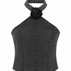 Wild Fable Rosetta Black Denim Tank Top Size XL