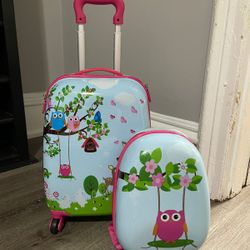 Kids Owl Suitcase & Backpack 