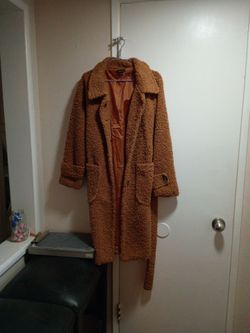 Long Teddy Coat Camel Brown