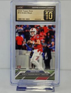 2024 DRAKE MAYE TOPPS NOW BLACK LABEL #10 ERROR ROOKIE CARD CGC 10