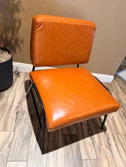 Cognac leather accent chair