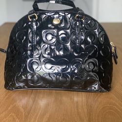 Coach Embossed Patent Leather Bag