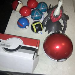 Pokemon figures and pokeballs