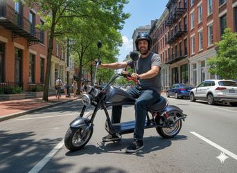 2000W Electric Wide Tire Scooter Chopper / Harley Design Motorcycle Bike