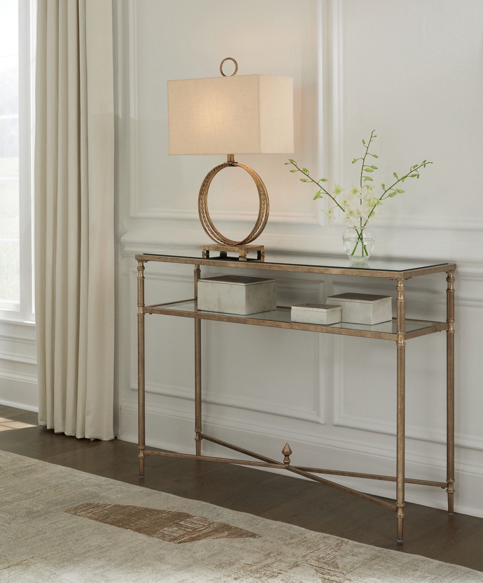 Ashley New glass console table