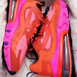 Size 12.5 Men's Nike Air Max 270 React AO4971-600 Mystic Red/Bright Crimson.
