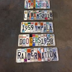 Custom license plate signs -Dodgers Lakers Raiders,etc.