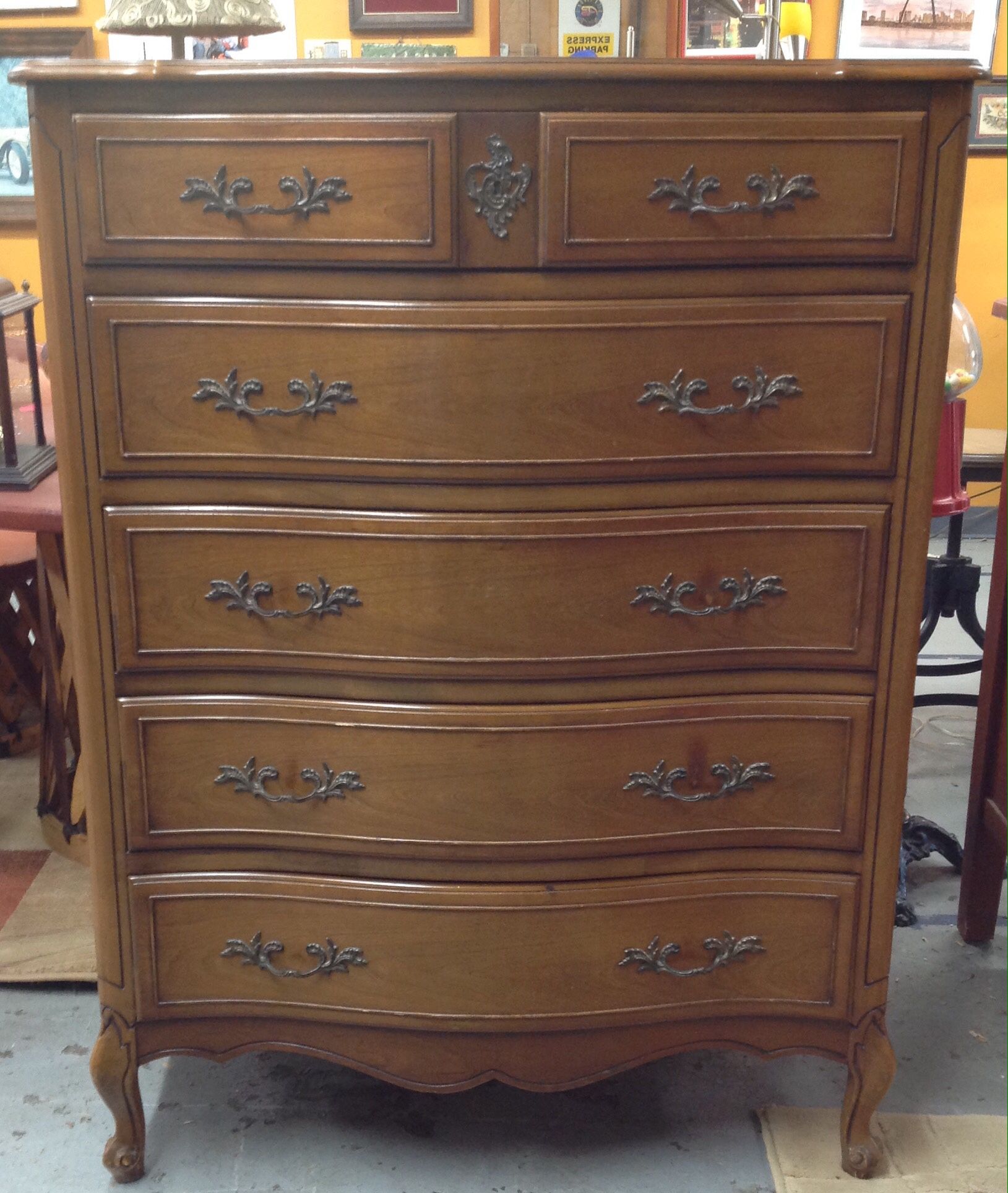 Five Chest French Provincial Dresser For Sale  