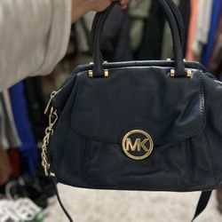 Blue MK Leather Bag