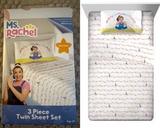 New One (1) Ms. Rachel Kids Twin Sheet Set