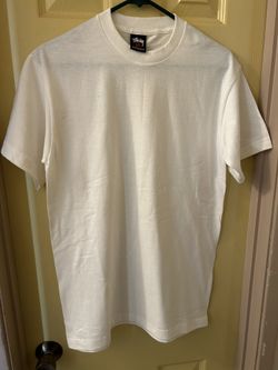 Stussy Men’s T-shirt Solid Basic Essential White Blank  Size Medium. Old Stock ! !