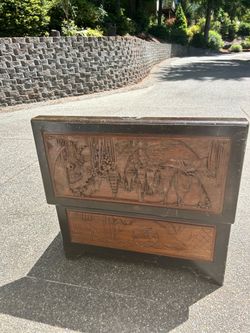 Asian teak chest