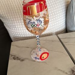 Lolita Love My Dog Wine Glass