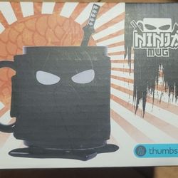 Ninja Shaped Ceramic Coffee Cup & Coaster