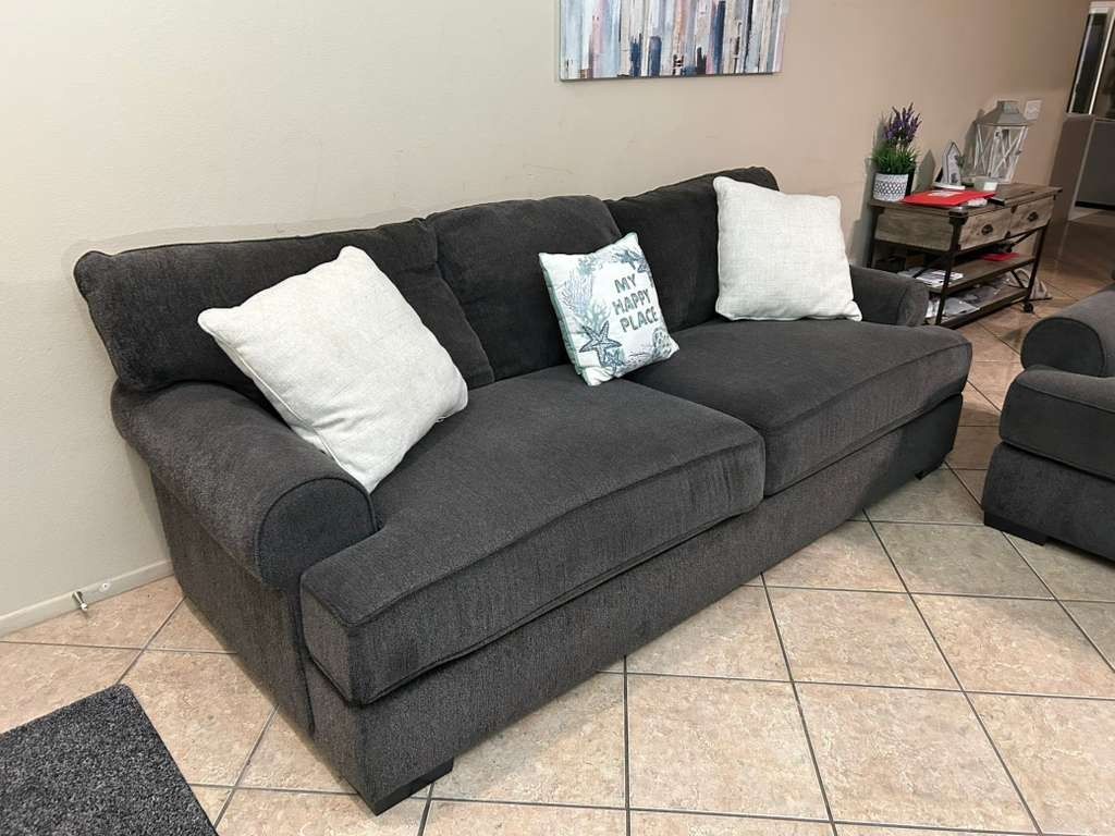 Beautiful Charcoal Grey Sofa Set From Jerome's 