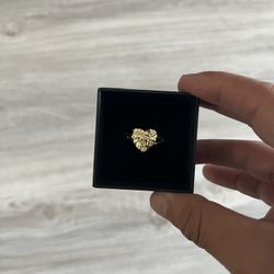 Gold Plated Heart Nugget Ring Size 7