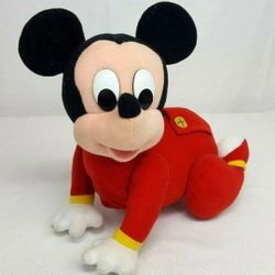 Vintage 1995 Mattel Disney TOUCH N CRAWL BABY MICKEY Mouse Crawling Plush WORKS!!!