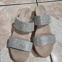 Womens sparkling wedges