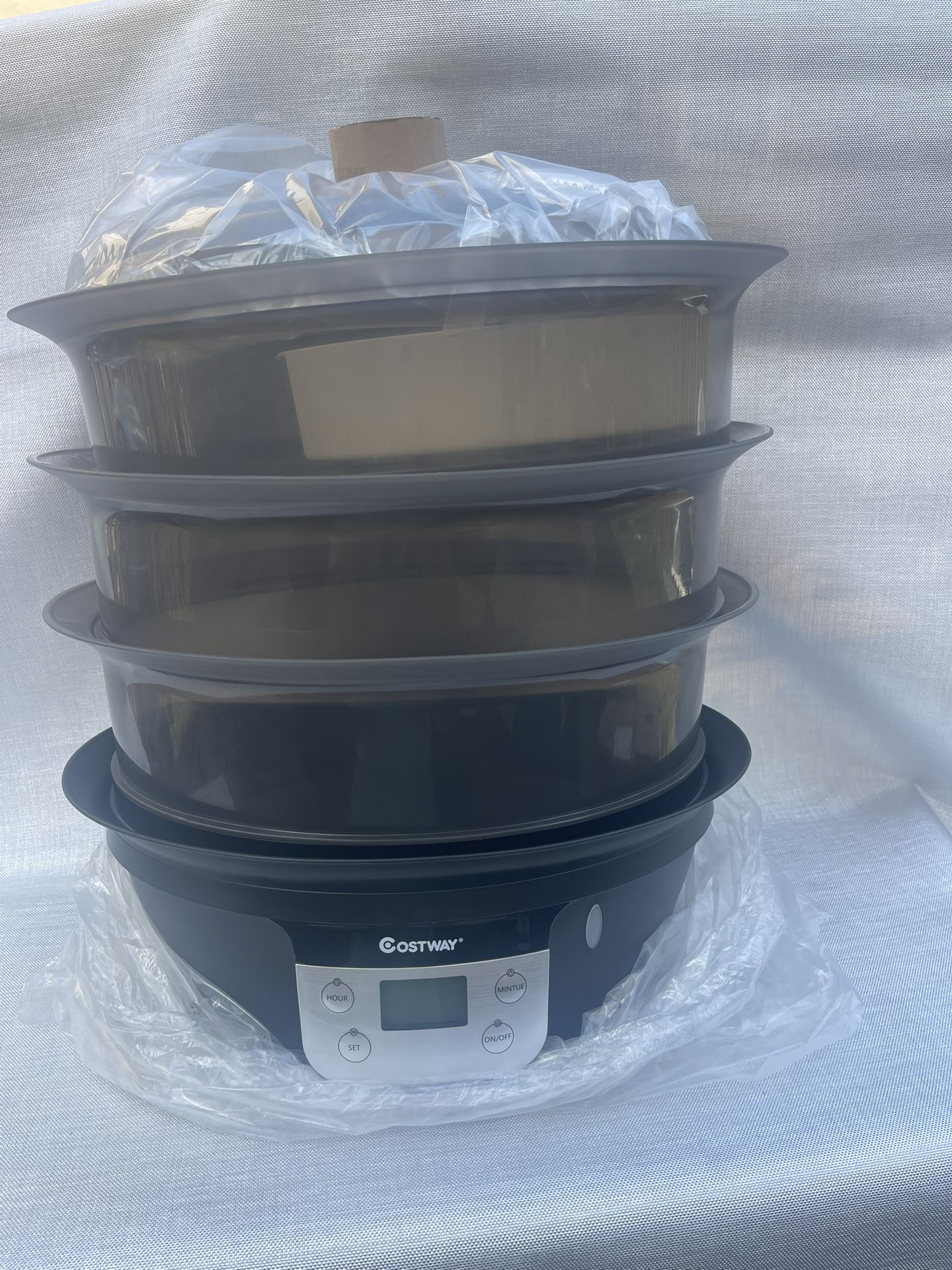 Costway 3 Tier 20qt Electric Food Steamer Digital Vegetable Pot Cooker Stackable Baskets