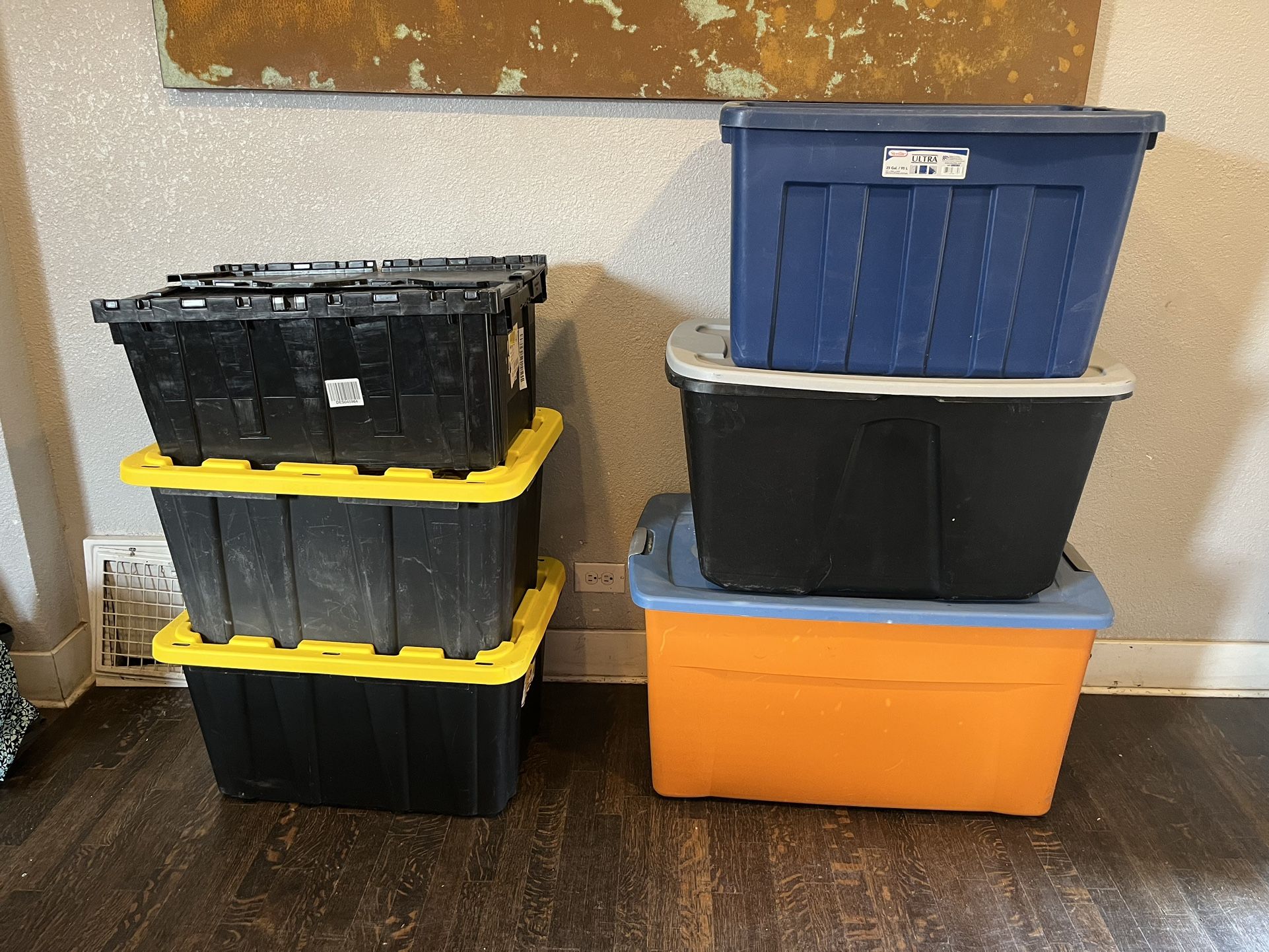 6-Storage bins with lids