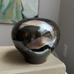 Handcrafted Abstract Accent Vase ( H6” D6.5” ) firm on price 