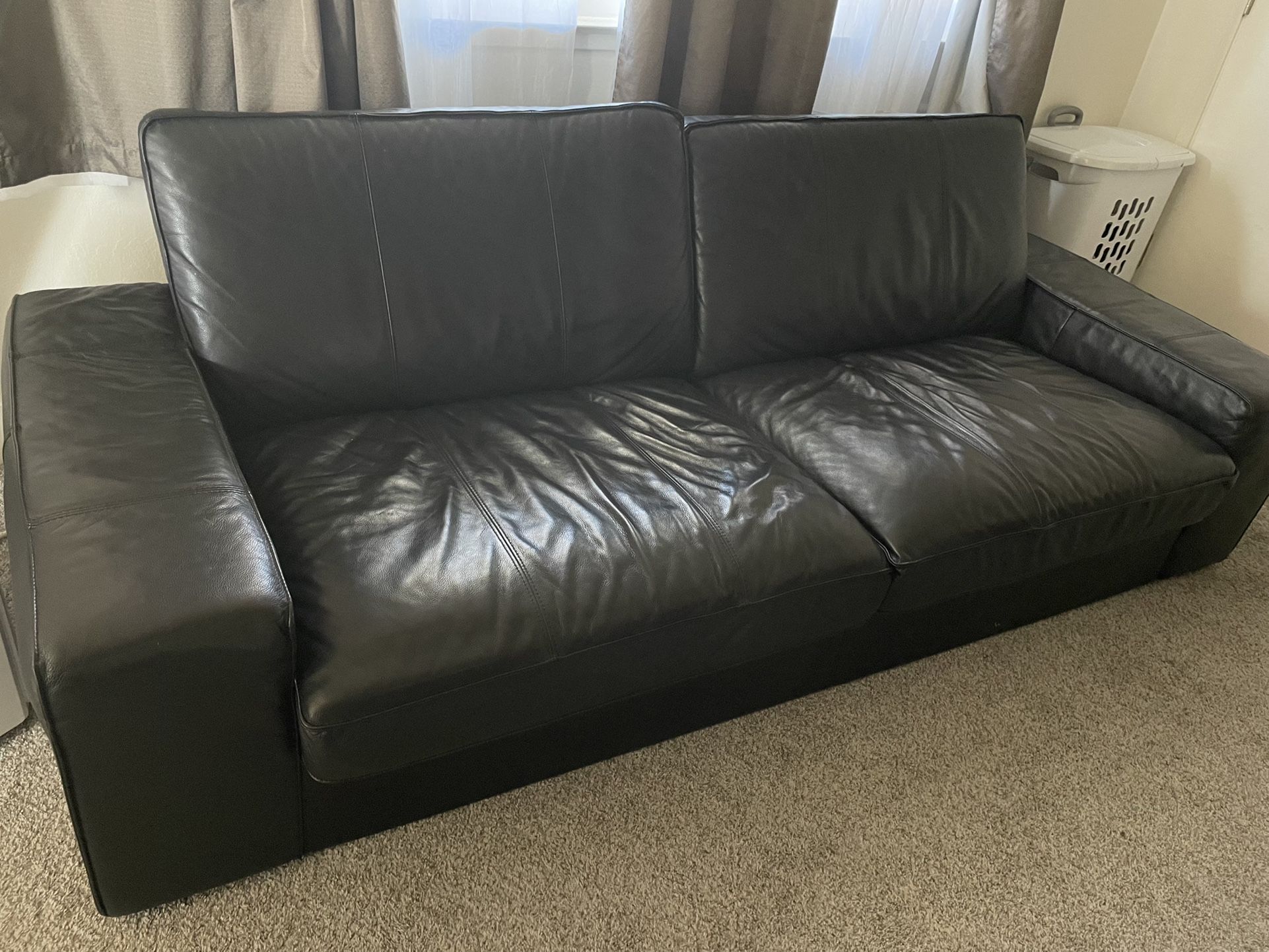 Leather Couch With Foot Rest $300