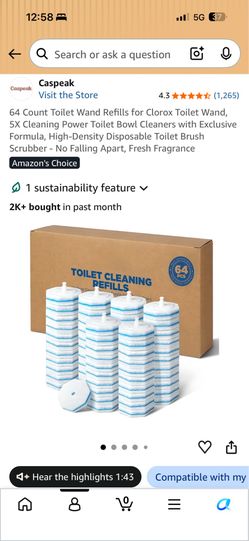 Toilet wand refill