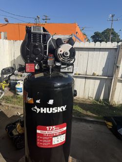 60 Gal. 3.7 HP 1-Phase 175 PSI Oil Lubed Belt Drive Stationary Electric Air Compressor by Husky