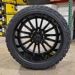 24x12 TIS 567B OFF-ROAD WHEELS RIMS 8x180 + 33” or 35” TIRES (4) SILVERADO SIERRA-WE FINANCE