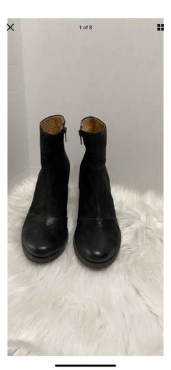 Clarks Indigo Mission Zelle Stacked Heel Bootie Womens 10 Leather Ankle Boot