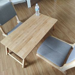 Japanese Floor Table and 2 Chairs