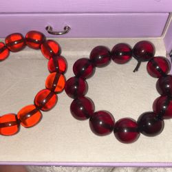 Two Heavy Beaded Bracelets 