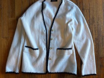 Ann Taylor cardigan with black trim size medium like new