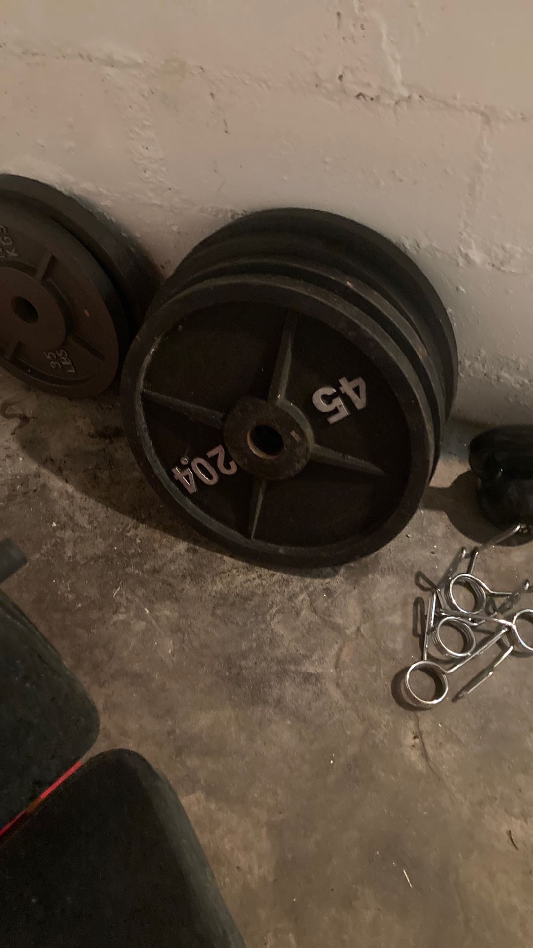 2 X 45lb Olympic Weight Plates and 2x 35lb Olympic Weight Plates