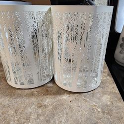 Metal Glass Candle Holder Decor Tree Design 
