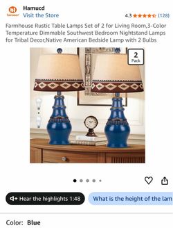 Hamucd Farmhouse Rustic Table Lamps Set of 2