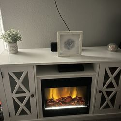 White Tv Stand With Electric Fireplace
