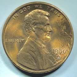1986 D Lincoln Cent Double Die In Liberty, Bubbling On Face And Reverse DD In Date
