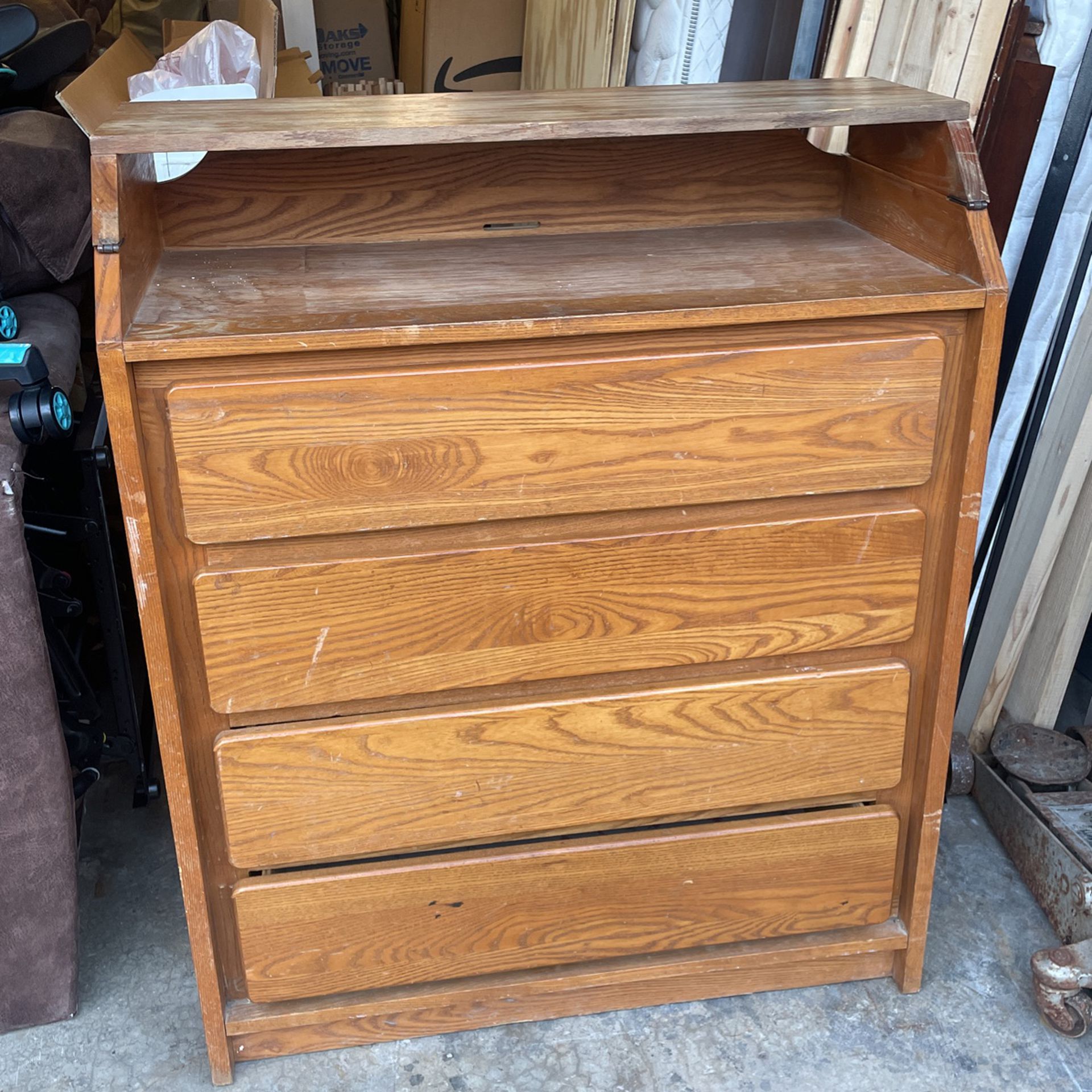 Wood Dresser With Built In Baby Changing Table 