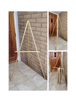 Gold Wood height adjustable Display Easels