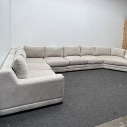 Living Spaces Everett II Beige Oversized Sofa with Right Arm Facing Cuddler. We deliver & setup. 