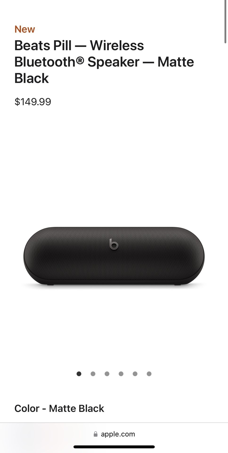 Beats Pill — Wireless Bluetooth® Speaker — Matte Black
