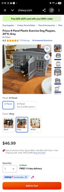 pet exercise playpen  24"